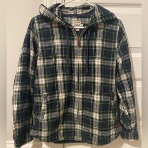 L.L.Bean Flannel Zip-Up Hoodie Jacket